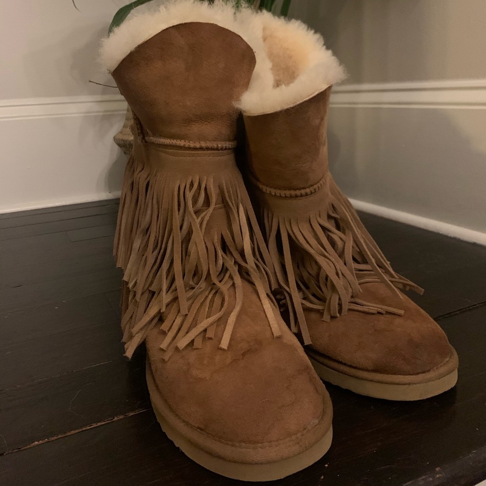 Alpaca Fuzzy Fringe Boots